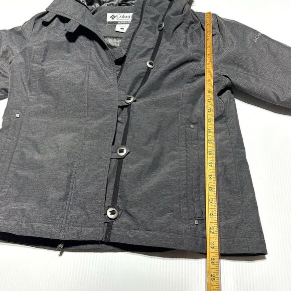 Columbia Jacket Women’s L Large Gray Hooded Insulated Zip & Button Coat Outdoor - Picture 12 of 13
